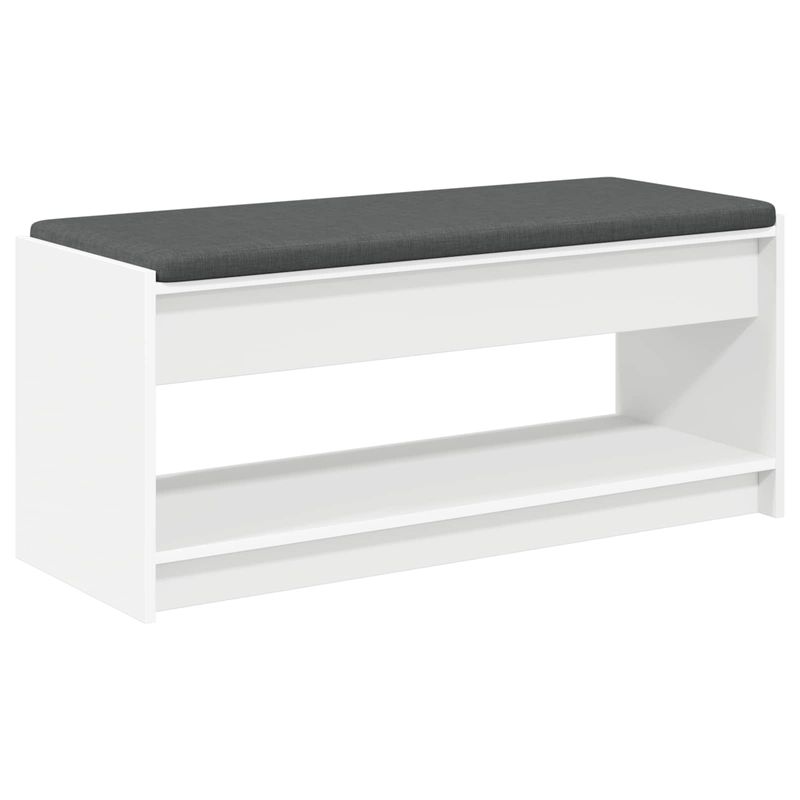 Casa si Gradina - Mobilier - Organizare si depozitare - Bancute - Banca pentru hol cu perna cu raft Alb 103 x 38 x 45 cm - Infinity.ro