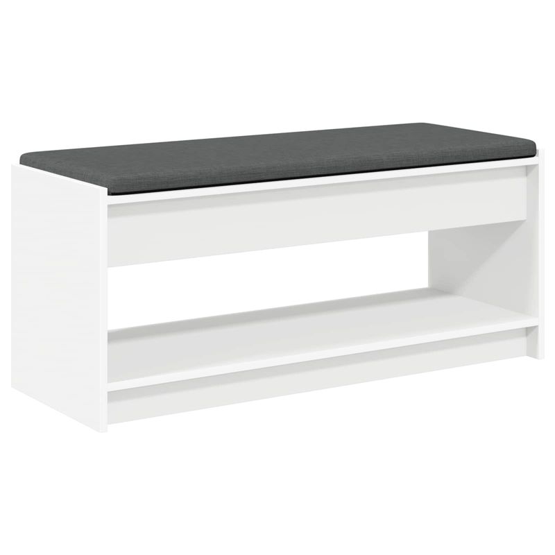 Casa si Gradina - Mobilier - Organizare si depozitare - Bancute - Banca pentru hol cu perna cu raft Alb 103 x 38 x 45 cm - Infinity.ro