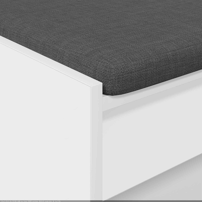 Casa si Gradina - Mobilier - Organizare si depozitare - Bancute - Banca pentru hol cu perna cu raft Alb 103 x 38 x 45 cm - Infinity.ro