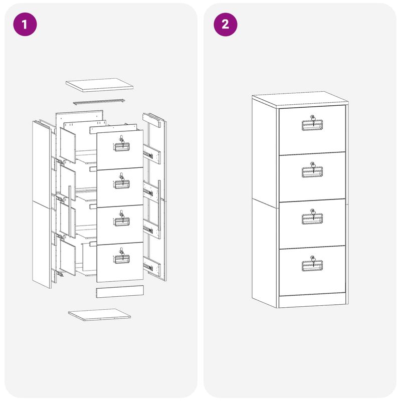 Casa si Gradina - Mobilier - Dulapuri si sifoniere - Dulapuri - Dulap pentru Fisiere cu sertar Antracit 44 x 50 x 106.5 cm - Infinity.ro