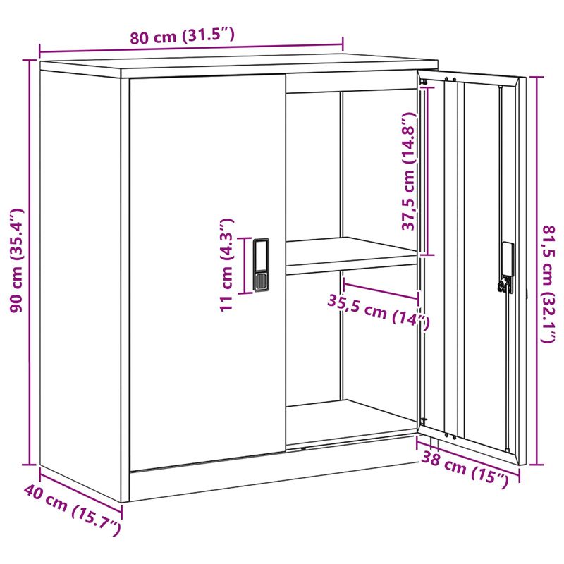 Casa si Gradina - Mobilier - Dulapuri si sifoniere - Dulapuri - Dulap de depozitare cu depozitare Antracit 80 x 40 x 90 cm - Infinity.ro