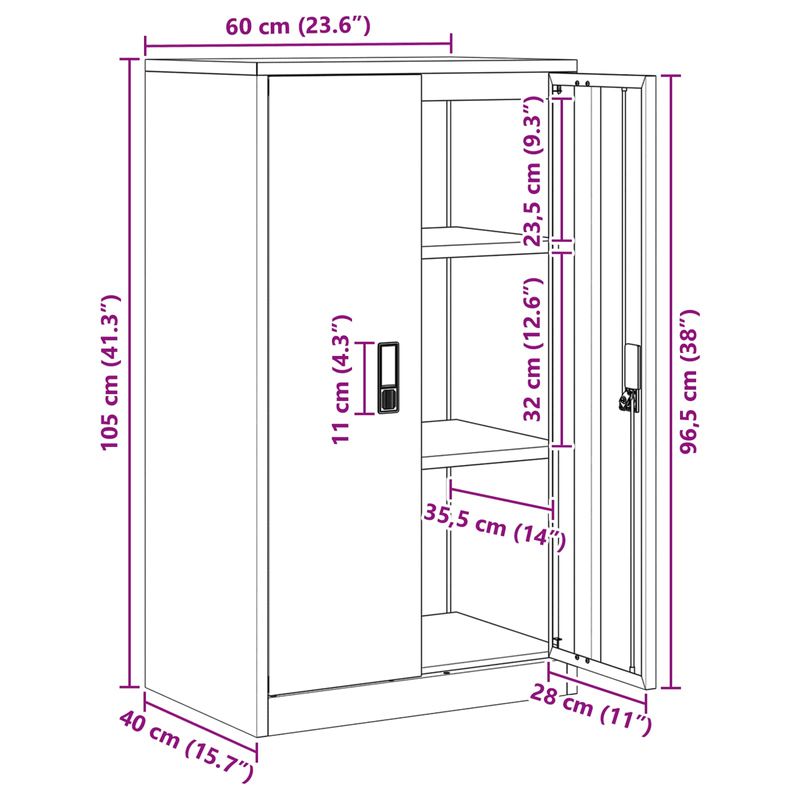 Casa si Gradina - Mobilier - Dulapuri si sifoniere - Dulapuri - Dulap de depozitare cu depozitare Antracit 60 x 40 x 105 cm - Infinity.ro