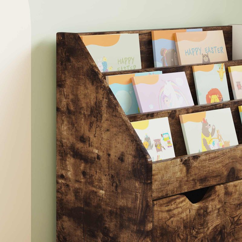 Casa si Gradina - Mobilier - Biblioteci si rafturi - Rafturi - Raft pentru copii cu sertar Stejar fumuriu 60 x 29,5 x 69 cm - Infinity.ro