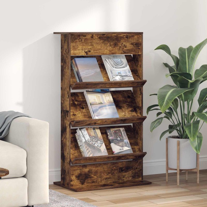 Casa si Gradina - Mobilier - Biblioteci si rafturi - Rafturi - Raft pentru reviste cu raft Stejar fumuriu 70 x 41 x 126 cm - Infinity.ro