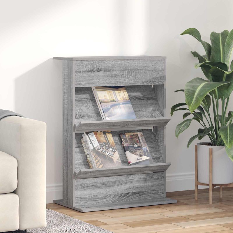 Casa si Gradina - Mobilier - Biblioteci si rafturi - Rafturi - Raft pentru reviste Gri Sonoma 70 x 41 x 96 cm Lemn compozit - Infinity.ro