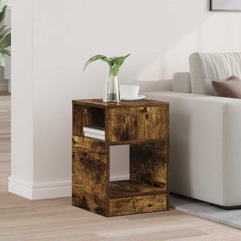 Casa si Gradina - Mobilier - Mese si birouri - Mese living - Masa laterala Stejar fumuriu 30,5 x 30 x 45 cm Lemn compozit - Infinity.ro