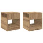 Casa si Gradina - Mobilier - Mese si birouri - Mese living - Masa laterala 2 pcs Stejar Artizanal 40,5 x 40 x 45 cm - Infinity.ro