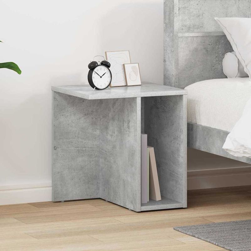 Casa si Gradina - Mobilier - Mese si birouri - Mese living - Masa laterala Gri din beton 37 x 32 x 40 cm Lemn compozit - Infinity.ro