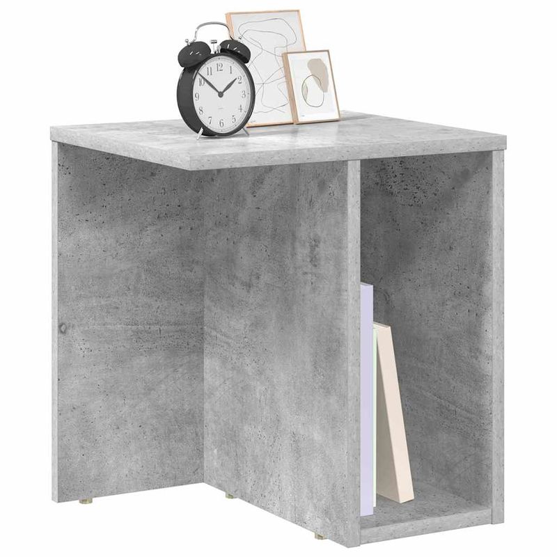 Casa si Gradina - Mobilier - Mese si birouri - Mese living - Masa laterala Gri din beton 37 x 32 x 40 cm Lemn compozit - Infinity.ro