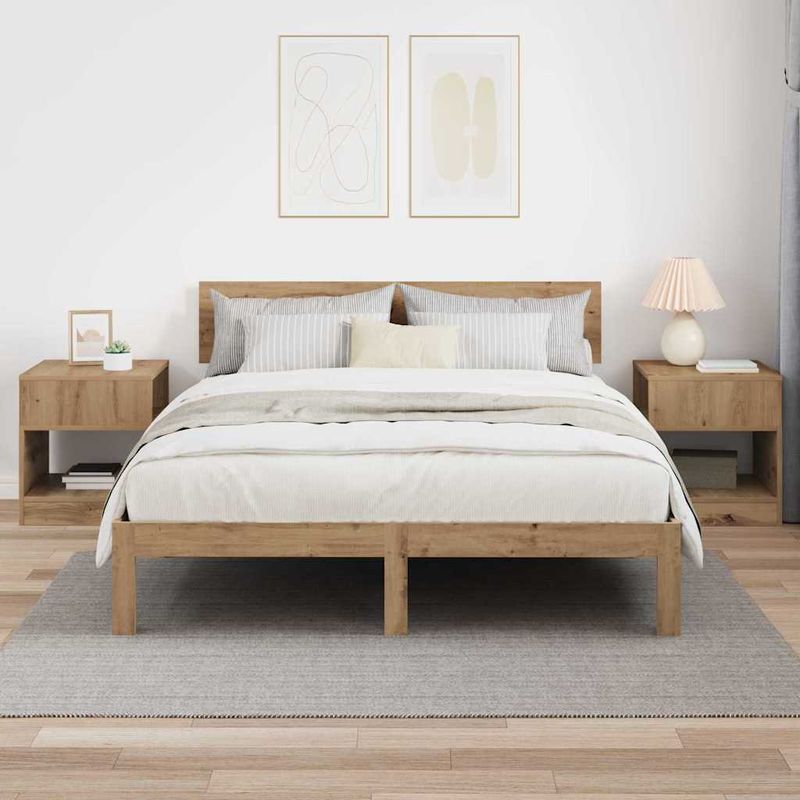 Casa si Gradina - Mobilier - Mese si birouri - Mese living - Masa laterala 2 pcs Stejar Artizanal 40,5 x 40 x 45 cm - Infinity.ro