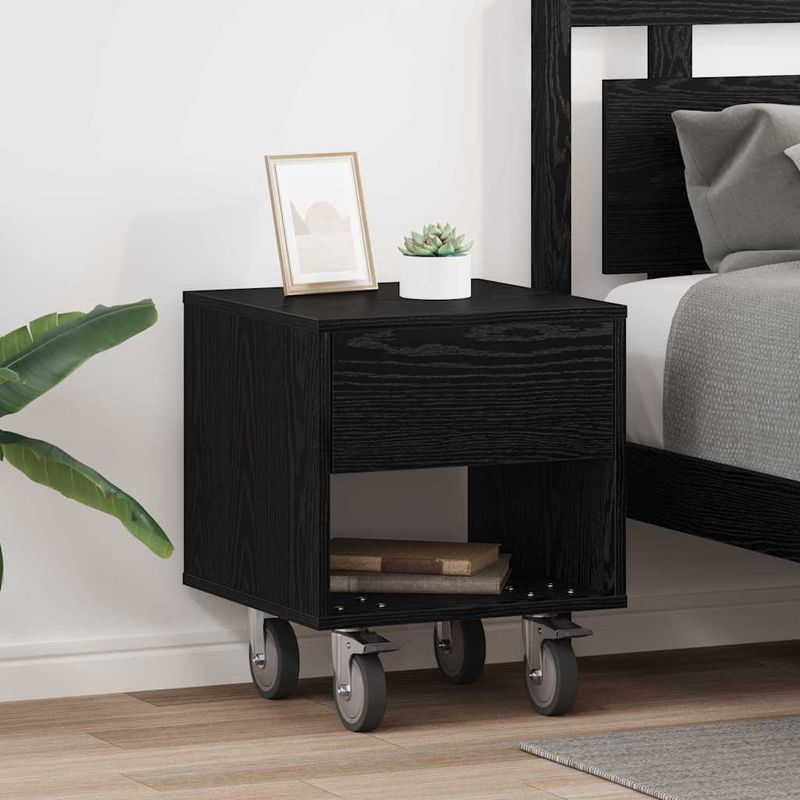 Casa si Gradina - Mobilier - Comode si corpuri - Noptiere - Noptiera 2 pcs Stejar Negru 40,5 x 40 x 48 cm Lemn compozit - Infinity.ro