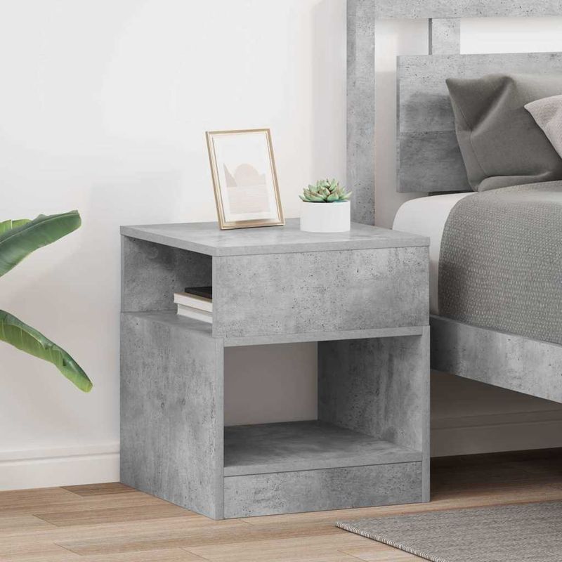 Casa si Gradina - Mobilier - Mese si birouri - Mese living - Masa laterala 2 pcs Gri din beton 40,5 x 40 x 45 cm - Infinity.ro