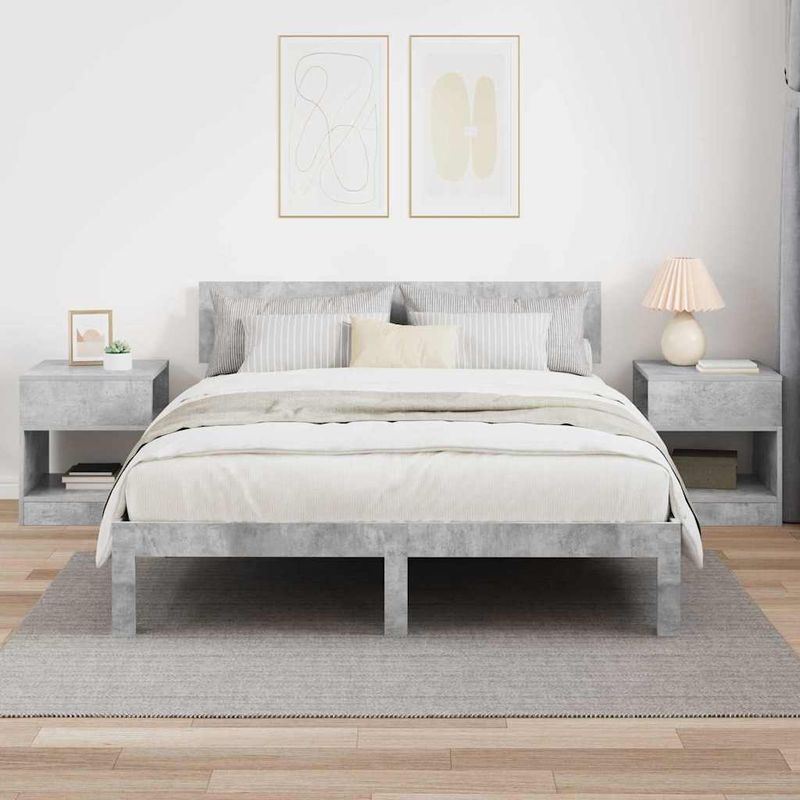Casa si Gradina - Mobilier - Mese si birouri - Mese living - Masa laterala 2 pcs Gri din beton 40,5 x 40 x 45 cm - Infinity.ro