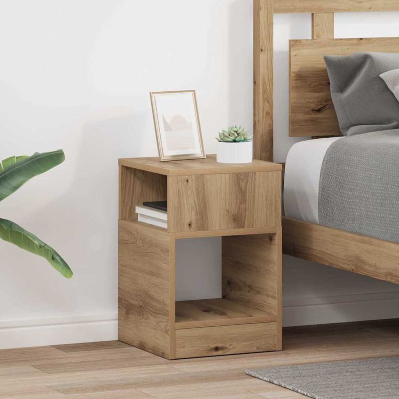 Casa si Gradina - Mobilier - Mese si birouri - Mese living - Masa laterala 2 pcs Stejar Artizanal 30,5 x 30 x 45 cm - Infinity.ro
