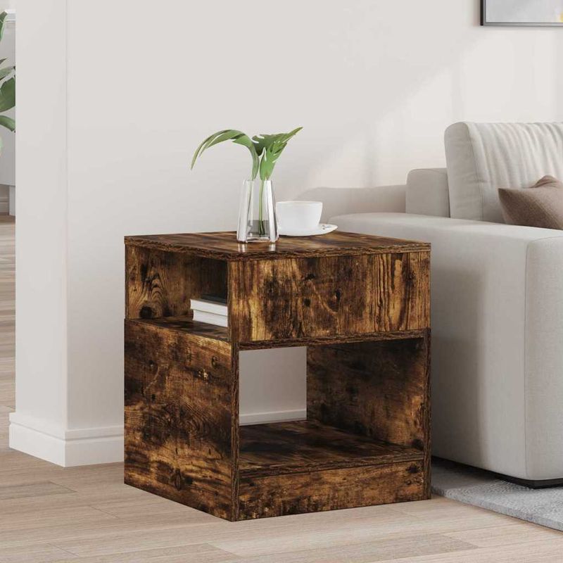Casa si Gradina - Mobilier - Mese si birouri - Mese living - Masa laterala Stejar fumuriu 40,5 x 40 x 45 cm Lemn compozit - Infinity.ro