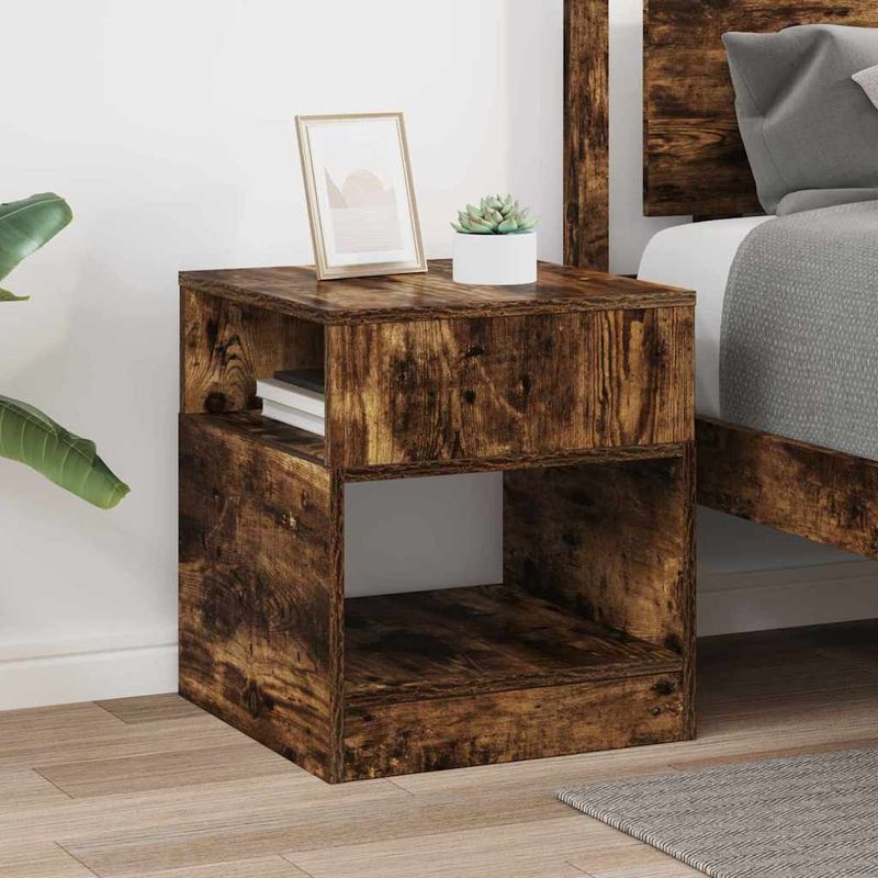 Casa si Gradina - Mobilier - Mese si birouri - Mese living - Masa laterala Stejar fumuriu 40,5 x 40 x 45 cm Lemn compozit - Infinity.ro