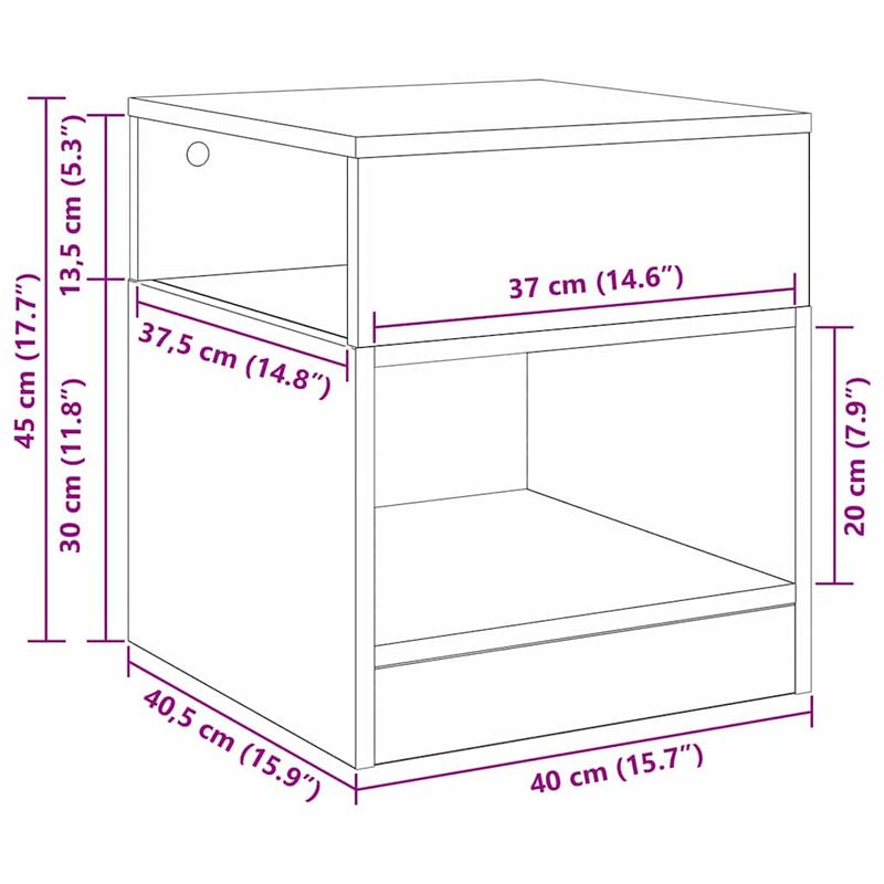 Casa si Gradina - Mobilier - Mese si birouri - Mese living - Masa laterala Stejar fumuriu 40,5 x 40 x 45 cm Lemn compozit - Infinity.ro