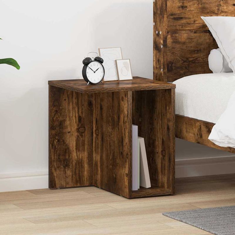 Casa si Gradina - Mobilier - Mese si birouri - Mese living - Masa laterala Stejar fumuriu 37 x 32 x 40 cm Lemn compozit - Infinity.ro