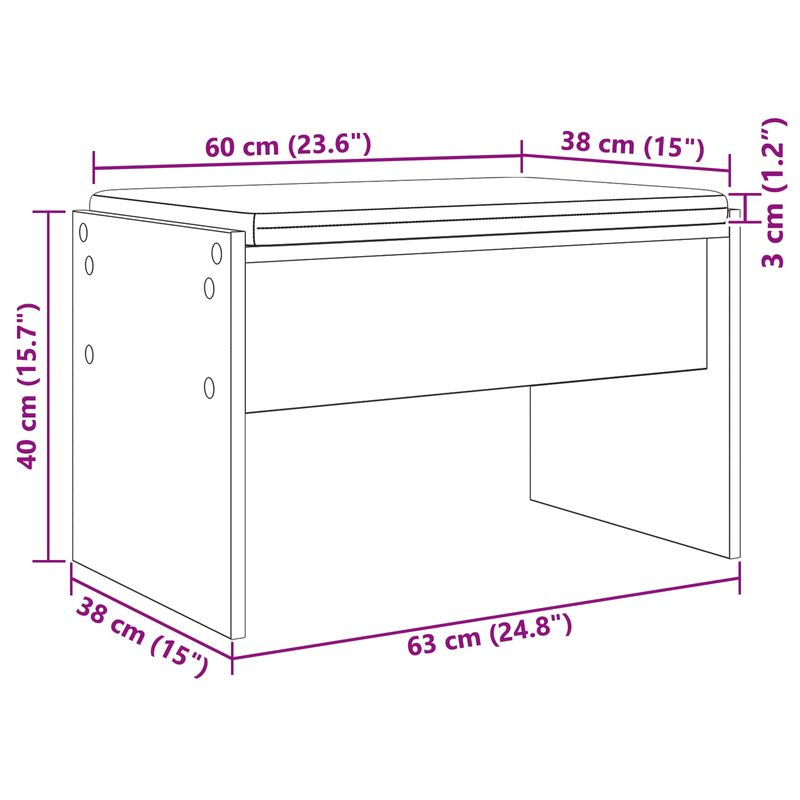 Casa si Gradina - Mobilier - Organizare si depozitare - Bancute - Banca pentru hol cu perna Gri Sonoma 63 x 38 x 40 cm - Infinity.ro