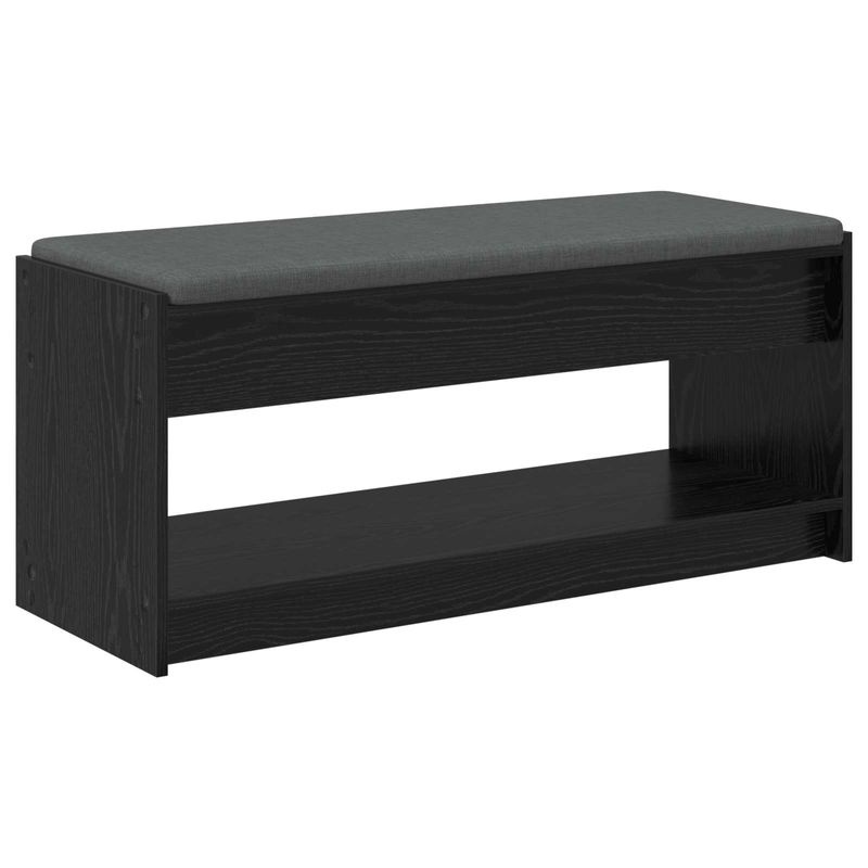 Casa si Gradina - Mobilier - Canapele si coltare - Banchete - Banca pentru hol cu perna cu raft Stejar Negru 103 x 38 x 45 cm - Infinity.ro
