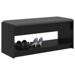 Casa si Gradina - Mobilier - Canapele si coltare - Banchete - Banca pentru hol cu perna cu raft Stejar Negru 103 x 38 x 45 cm - Infinity.ro