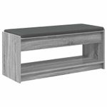 Casa si Gradina - Mobilier - Organizare si depozitare - Bancute - Banca pentru hol cu perna cu raft Gri Sonoma 103 x 38 x 45 cm - Infinity.ro