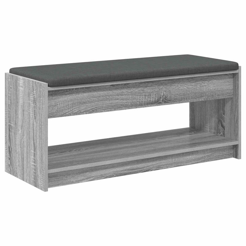 Casa si Gradina - Mobilier - Organizare si depozitare - Bancute - Banca pentru hol cu perna cu raft Gri Sonoma 103 x 38 x 45 cm - Infinity.ro