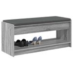 Casa si Gradina - Mobilier - Organizare si depozitare - Bancute - Banca pentru hol cu perna cu raft Gri Sonoma 103 x 38 x 45 cm - Infinity.ro