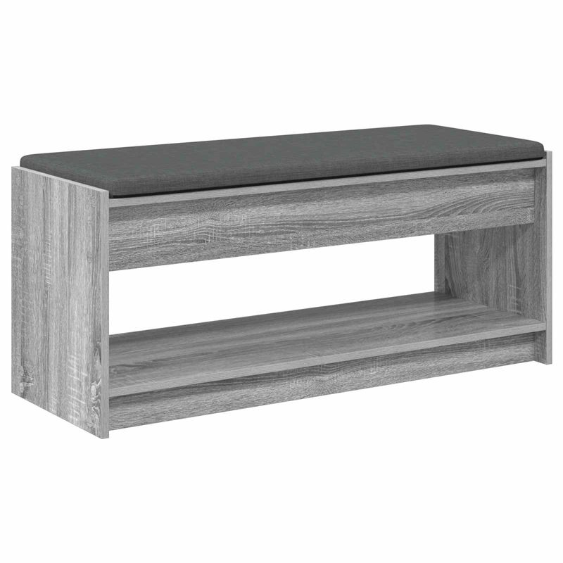 Casa si Gradina - Mobilier - Organizare si depozitare - Bancute - Banca pentru hol cu perna cu raft Gri Sonoma 103 x 38 x 45 cm - Infinity.ro