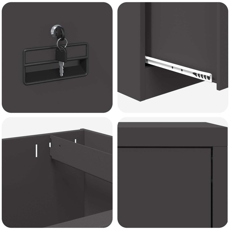 Casa si Gradina - Mobilier - Dulapuri si sifoniere - Dulapuri - Dulap pentru Fisiere cu sertar cu raft Negru 44 x 50 x 106.5 cm - Infinity.ro