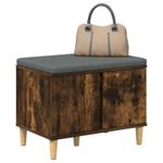 Casa si Gradina - Mobilier - Organizare si depozitare - Bancute - Banca pentru hol cu perna cu usa Stejar fumuriu 60 x 38 x 46 cm - Infinity.ro