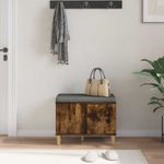 Casa si Gradina - Mobilier - Organizare si depozitare - Bancute - Banca pentru hol cu perna cu usa Stejar fumuriu 60 x 38 x 46 cm - Infinity.ro