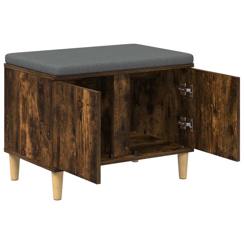 Casa si Gradina - Mobilier - Organizare si depozitare - Bancute - Banca pentru hol cu perna cu usa Stejar fumuriu 60 x 38 x 46 cm - Infinity.ro