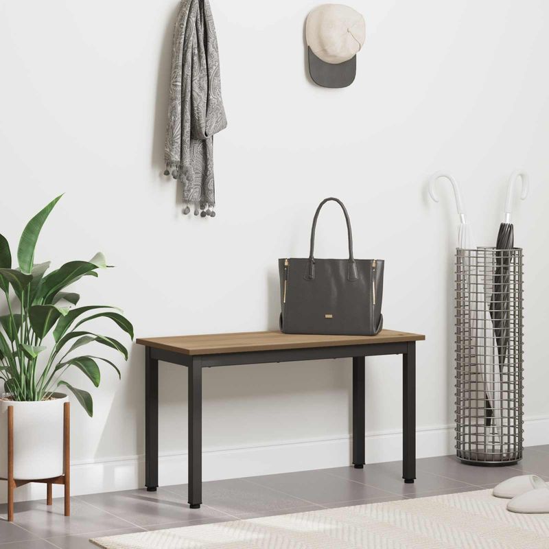 Casa si Gradina - Mobilier - Canapele si coltare - Banchete - Banca Stejar artizanal 80 x 35 x 45 cm Lemn compozit - Infinity.ro