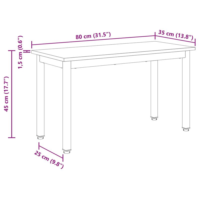 Casa si Gradina - Mobilier - Canapele si coltare - Banchete - Banca Stejar artizanal 80 x 35 x 45 cm Lemn compozit - Infinity.ro