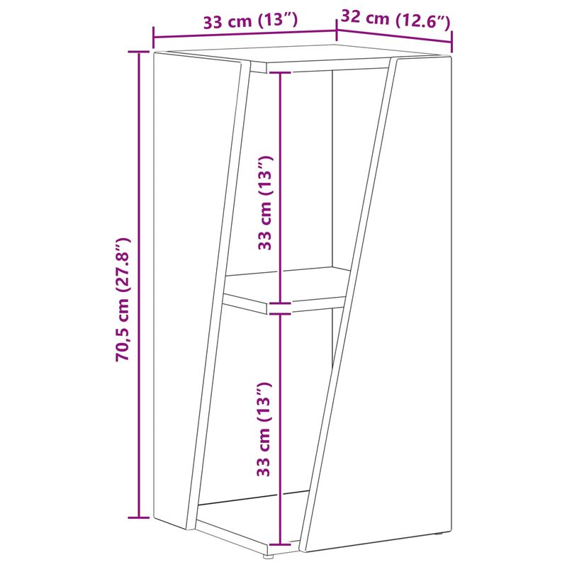 Casa si Gradina - Mobilier - Biblioteci si rafturi - Biblioteci - Raft lateral Gri din beton 33 x 32 x 70,5 cm Lemn compozit - Infinity.ro