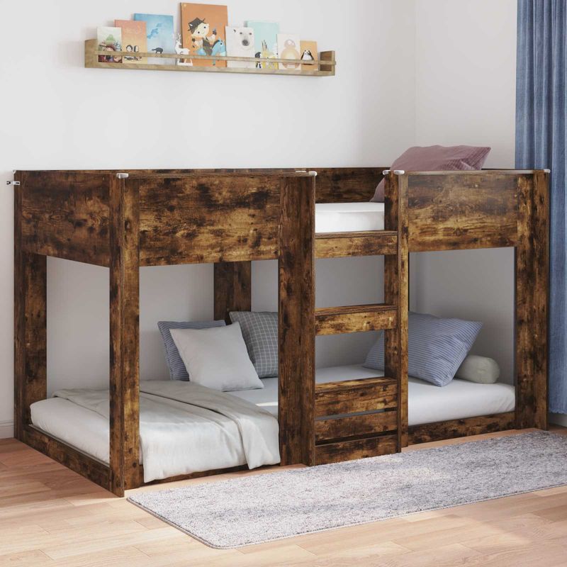 Casa si Gradina - Mobilier - Paturi si accesorii - Paturi - Cadru de pat de podea Stejar fumuriu 90 x 190 cm Lemn compozit - Infinity.ro