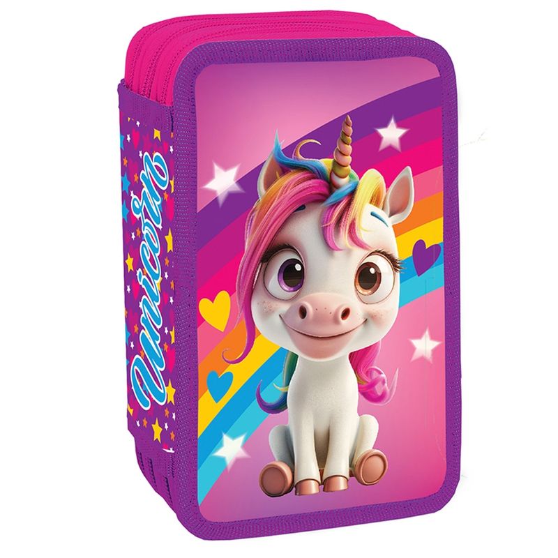 Carti si Birotica - Rechizite - Penare - Penar echipat, 3 fermoare, 39 piese, UNICORN - Infinity.ro