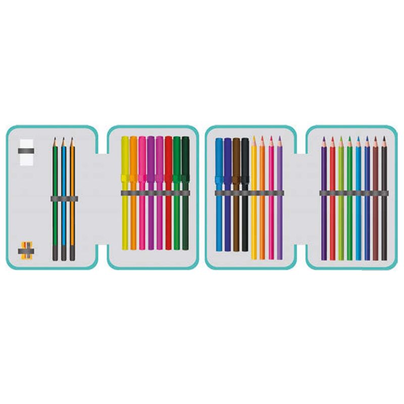 Carti si Birotica - Rechizite - Penare - Penar echipat, 2 fermoare, 29 piese, GRL - Infinity.ro