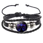 Fashion, accesorii si bijuterii - Femei - Bijuterii femei - Bratari femei - Brățară Zodiacală fosforescentă BALANȚĂ, realizată din Piele PU, Orgonit & Accesorii Metalice, dimensiune reglabilă - Infinity.ro