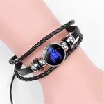Fashion, accesorii si bijuterii - Femei - Bijuterii femei - Bratari femei - Brățară Zodiacală fosforescentă TAUR, realizată din Piele PU, Orgonit & Accesorii Metalice, dimensiune reglabilă - Infinity.ro