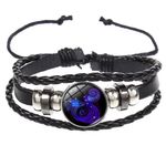 Fashion, accesorii si bijuterii - Femei - Bijuterii femei - Bratari femei - Brățară Zodiacală fosforescentă VĂRSĂTOR, realizată din Piele PU, Orgonit & Accesorii Metalice, dimensiune reglabilă - Infinity.ro