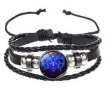 Fashion, accesorii si bijuterii - Femei - Bijuterii femei - Bratari femei - Brățară Zodiacală fosforescentă BERBEC, realizată din Piele PU, Orgonit & Accesorii Metalice, dimensiune reglabilă - Infinity.ro