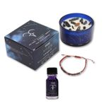 Casa si Gradina - Decoratiuni - Aromaterapie si lumanari - Lumanari si candele - Set cadou Zodiacal Berbec | Lumânare cu cristale, Brățară cu cristale naturale & Ulei aromatic 10 ml - Infinity.ro