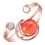 Fashion, accesorii si bijuterii - Femei - Bijuterii femei - Bratari femei - Brățară Terapeutică din Cupru Electrolitic 99,99% Pur cu 2 Magneți din Neodim și piatră decorativă | Model VS1109, XTERRA® - Infinity.ro