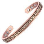 Fashion, accesorii si bijuterii - Femei - Bijuterii femei - Bratari femei - Brățară Terapeutică din Cupru Electrolitic 99,99% Pur cu 6 Magneți din Neodim și piatră decorativă | Model VS1121, XTERRA® - Infinity.ro