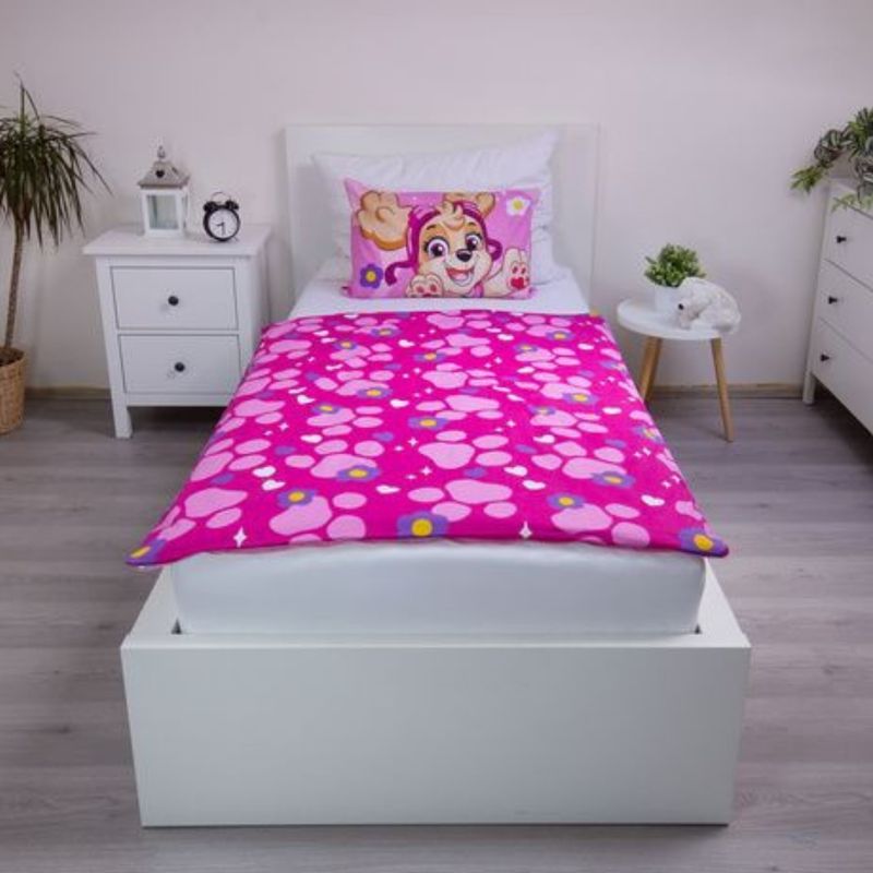 Casa si Gradina - Textile si covoare - Lenjerii de pat - Lenjerii copii - Lenjerie de pat copii, Patrula Cățelușilor, Husă de pilotă 100×135 cm + Față de pernă 40×60 cm, 100% bumbac, Set licențiat Paw Patrol® - Infinity.ro