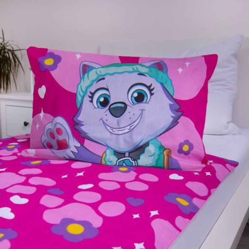 Casa si Gradina - Textile si covoare - Lenjerii de pat - Lenjerii copii - Lenjerie de pat copii, Patrula Cățelușilor, Husă de pilotă 100×135 cm + Față de pernă 40×60 cm, 100% bumbac, Set licențiat Paw Patrol® - Infinity.ro