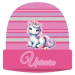 Fashion, accesorii si bijuterii - Copii - Accesorii copii - Caciuli si palarii copii - Căciulă de iarnă pentru copii Unicorn, roz, o mărime universală, 80 g - Infinity.ro