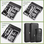 Ingrijire personala si Cosmetice - Manichiura si pedichiura - Truse manichiura si pedichiura - Trusă de manichiură și pedichiură, profesională - 19 piese, Oțel inoxidabil, husă PU elegantă - Infinity.ro